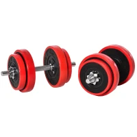 Soozier Adjustable Dumbbell Set, 44lbs Convertible to Barbell Weight Set for Home Gym Women and Men Weight Lifting Training(m-11)