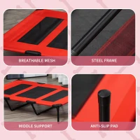 PawHut Elevated Dog Bed, Raised Dog Cot for XL Sized Dogs, Indoor & Outdoor, 48" x 36" x 9", Red(m-6)