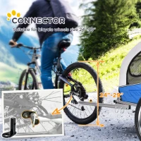 Aosom Dog Bike Trailer 2-In-1 Pet Stroller Cart Bicycle Wagon Cargo Carrier Attachment for Travel with Suspension, Hitch, Storage Pockets, Blue(m-7)