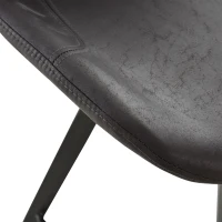 HOMCOM Set of 2 Microfiber Cloth Bar Stools, Multi-functional Kitchen Stools, Bar Chair with Metal Leg Padded Cushion Seat for Dining, Black(m-10)