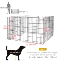 PawHut 30inch Foldable Metal Exercise Pet Playpen Yard Dog Puppy Kennel Cage 8 Panel(m-3)