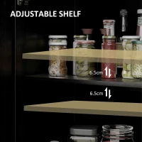 HOMCOM Sideboard Buffet, Storage Cabinet with Barn Door and Adjustable Shelf, TV Stand for TVs up to 65 Inches, Black Oak(m-5)