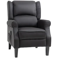 HOMCOM Massage Recliner Chair for Living Room, Push Back Recliner Sofa, Suede Wingback Reclining Chair with Extendable Footrest, Wood Legs, Remote Control, Side Pockets, Black(m-2)