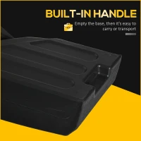 Outsunny 4 Pieces Square Patio Umbrella Base Stand, Outdoor Cantilever Offset Umbrella Weights, 198lb Capacity Water or 286lb Capacity Sand, Black(m-7)