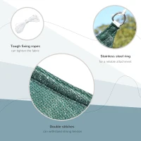 Outsunny 16' x 20' Sun Shade Sail Canopy Outdoor Shade Sail Cloth for Patio Deck Yard with D-Rings and Rope Included, Green(m-5)