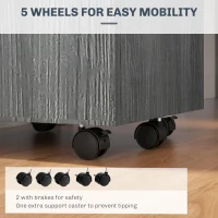 Vinsetto Small Filing Cabinet with 2 Drawers, Lockable Home Office Storage Cabinets on Wheels for A4, Letter Size, Grey(m-5)