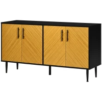 HOMCOM Modern Buffet Sideboard Kitchen Dining Storage Bar Cabinet with Adjustable Shelves Yellow(m-11)