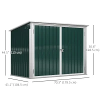 Outsunny 6x3 ft Garbage Can Shed, Horizontal Garbage Can Organizer with Double Door and Lid Rubbish Cover, for 2 Trash Cans, Green(m-3)