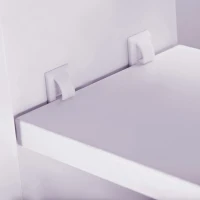 HOMCOM Bathroom Mirror Cabinet, Wall-Mounted Storage Organizer with Double Doors, Adjustable Shelf, Light Lilac(m-10)