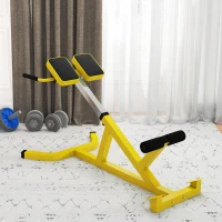 Soozier Roman Chair Back Extension Machine, Height Adjustable Hyperextension Bench with Dip Bars, Multi-Functional for Back, Core, Arms and Whole-Body Training, Yellow(m-10)