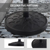 Outsunny 29 lbs Resin Round Patio Umbrella Stand Base Coated Pole Market Garden Umbrella Holder Parasol Holder Black(m-5)