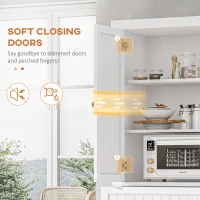 HOMCOM 72" Kitchen Cabinet, Kitchen Pantry Cabinet with 4 Doors, 2 Adjustable Shelves and Drawer, Distressed White(m-6)