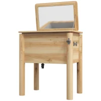 Outsunny Wooden Outdoor Cooler, Beverage Cooler with Bottle Opener for Backyard Deck Poolside Party, 54 Quart, Natural(m-1)