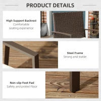 Outsunny PE Rattan Outdoor Dining Chair Set with Cushion, 4 Patio Wicker Dining Chairs with Backrest, Cream White(m-6)