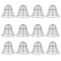 Outsunny 12 Pack Garden Cloches for Plants, 16" x 13" Metal Crop Cage, Plant Cages to Keep Animals Out, Black(m-11)