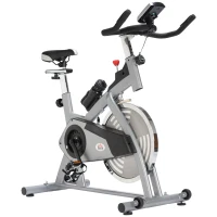 Soozier Upright Exercise Bike, Home Gym Cycling Fitness Machine, Equipment with Adjustable Resistance LCD Monitor Bottle Holder, Sliver(m-2)