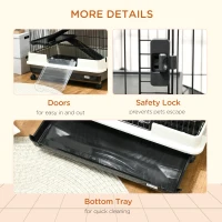 PawHut 63"H 6-Level Small Animal Cage Rabbit Hutch with Universal Lockable Wheels, Slide-Out Tray for Bunny, Chinchillas, Ferret, Black(m-7)