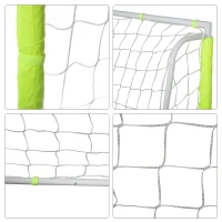 Soozier 6ft x 4ft Soccer Goal Net with Metal Frame, PE Mesh, Ground Stakes, Easy Assembly, Yellow(m-9)