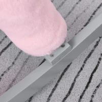 Qaba Kids Plush Ride-On Rocking Horse with Bear Toy, Children Chair with Soft Plush Toy & Fun Realistic Sounds, Pink(m-9)