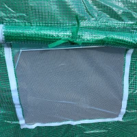 Outsunny 15' x 7' x 6.5' Walk-in Tunnel Hoop Greenhouse, Green House for Outside with PE Cover, Steel Frame, Roll-Up Zipper Door & Windows for Flowers, Vegetables, Tropical Plants, Green(m-9)