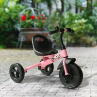 Qaba 3-Wheel Recreation Ride-On Toddler Bike with Bell for Children Indoor / Outdoor, Pink(m-10)
