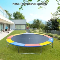 HOMCOM ⌀8ft Trampoline Pad ⌀96" Spring Safety Replacement Gym Bounce Jump Cover EPE Foam Colorful(m-8)