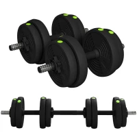 Soozier 33LBS 2-in-1 Adjustable Barbell & Dumbbells Set, Weights Set with Non-slip Handles for Men and Women Home Gym Training(m-2)