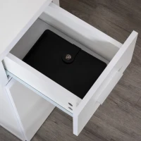 HOMCOM L-Shaped Rotating Computer Desk Home Office Study Workstation with Storage Shelves, Cabinet and Drawer for Home & Office, White(m-10)