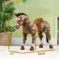 Qaba Kids Ride on Horse with Neighing Sound, Saddle for Ages 3-8(m-3)