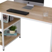 HOMCOM 68 Inch Office Table Computer Desk Workstation Bookshelf with CPU Stand, Spacious Storage Shelves & Chic Modern Woodgrain Design, Oak Wood Grain(m-8)