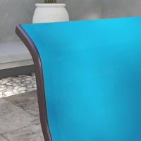 Outsunny Patio Glider with Breathable Mesh Fabric, Outdoor Glider Chair, Garden Rocking Gliding Seat for Patio, Yard, Porch, Brown/Blue(m-9)