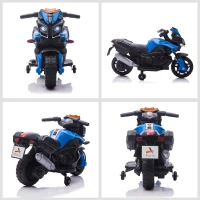 AOSOM Kids Electric Motorcycle Ride-On Toy 6V 3 km/h Max Speed for Kids 18 - 48 months Blue(m-9)