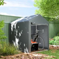 Outsunny 4 x 6ft Outdoor Storage Shed Tent, Portable Shed with Roll-up Door for Motorcycle, Bike, Garden Tools(m-1)