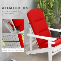 Outsunny Patio Chair Cushions for Adirondack Chair Replacement Cushions with Back and Ties, Set of 2, Wine Red(m-6)