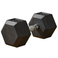 Soozier 40lbs Rubber Hex Dumbbells Weight Dumbbell Hand Weight Barbell for Body Fitness Training for Home Office Gym, Black(m-2)