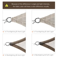 Outsunny 16' x 20' Sun Shade Sail Canopy Outdoor Shade Sail Cloth for Patio Deck Yard with D-Rings and Rope Included, Light Brown(m-6)