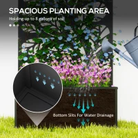 Outsunny Metal Raised Garden Bed with Privacy Panel, Freestanding or Wall Mounted Outdoor Planter Box for Garden, Patio(m-4)