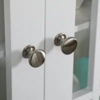 kleankin Modern Wall Mount Bathroom Cabinet, Storage Organizer with 2 Door Cabinet and Open Shelf, White(m-9)