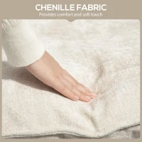 HOMCOM Modern Accent Chair, Upholstered Armchair with Side Pockets and Steel Frame, Comfy Reading Chair for Bedroom, Beige(m-9)