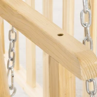 Outsunny Patio Swing Chair with Pergola, 2-Person Wooden Gazebo Swing Bench Sun Shelter for Garden, Poolside, Backyard, Deck(m-9)