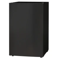 HOMCOM 4.5 Cu.Ft Mini Fridge, Single Door Refrigerator with Freezer, Wheels, Adjustable Thermostat, Reversible Door, Black(m-1)