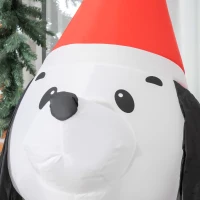 HOMCOM 6ft Christmas Inflatables Outdoor Decorations Puppy Dog Wearing a Santa Hat, Blow-Up Yard Christmas Decor with LED Lights Display(m-9)
