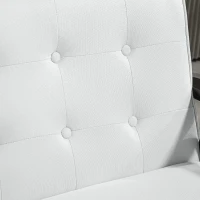 HOMCOM 44.5" 2 Seat Sofa for Bedroom, Modern Upholstered Loveseat with Button Tufted Back and Wood Legs, Cream White(m-7)