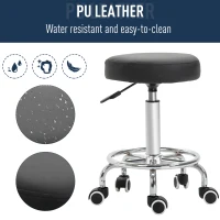 Vinsetto Adjustable Swivel Salon Stool Hydraulic PU Barber Rolling Massage Tattoo Chair Bar Beauty SPA Seat Black(m-6)