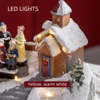 HOMCOM Christmas Village, Choir Animated Winter Wonderland Set with Multicolored LED Light, Battery Operated Christmas Decoration(m-5)