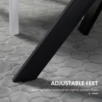 HOMCOM 29" Dining Table, Contemporary Round Kitchen Table with Steel Legs, Grey(m-7)