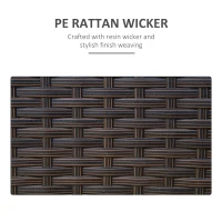 Outsunny 3 Pieces Wicker Patio Furniture Set, Rattan Bistro Set with Storage Coffee Table and Thickened Cushions, Outdoor Conversation Set for Garden, Porch, Balcony, Red(m-6)