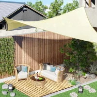 Outsunny Rectangle 10' x 13' Canopy Sun Sail Shade Garden Cover UV Protector Outdoor Patio Lawn Shelter with Carrying Bag (Cream White)(m-1)