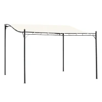 Outsunny 10' x 13' Outdoor Pergola Gazebo, Steel Patio Canopy with Weather-Resistant Fabric and Drainage Holes, Cream White(m-11)