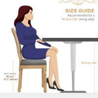 HOMCOM Dining Chairs Set of 2, French Vintage Style Kitchen Chairs with PU Leather Upholstery and Wooden Legs for Dining Room(m-7)